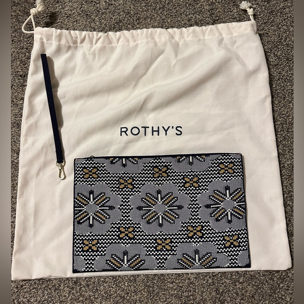 Rothy’s Navy Sunburst Wristlet